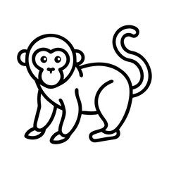 monkey icon, monkey line art - simple line art of monkey, perfect for monkey logos and icons