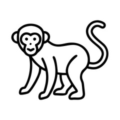 Fototapeta premium monkey icon, monkey line art - simple line art of monkey, perfect for monkey logos and icons