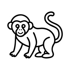 monkey icon, monkey line art - simple line art of monkey, perfect for monkey logos and icons