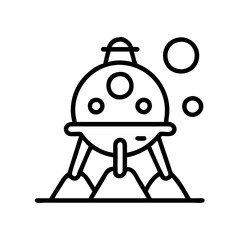 moon lander icon, moon lander line art - simple line art of moon lander, perfect for moon lander logos and icons