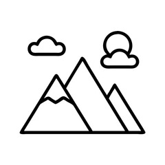 mountain icon, mountain line art - simple line art of mountain, perfect for mountain logos and icons