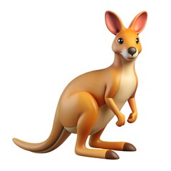 Isolated 3D Kangaroo Clipart – Detailed and Majestic Wildlife Vector Design	