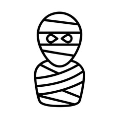 mummy icon, mummy line art - simple line art of mummy, perfect for mummy logos and icons