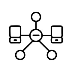 network node icon, network node line art - simple line art of network node, perfect for network node logos and icons