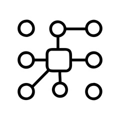 network node icon, network node line art - simple line art of network node, perfect for network node logos and icons