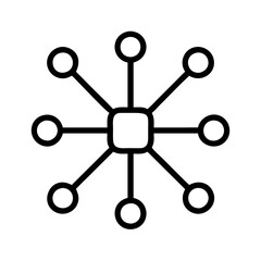 network node icon, network node line art - simple line art of network node, perfect for network node logos and icons