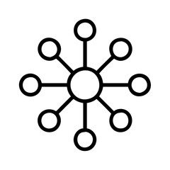 network nodes icon, network nodes line art - simple line art of network nodes, perfect for network nodes logos and icons