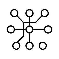 network nodes icon, network nodes line art - simple line art of network nodes, perfect for network nodes logos and icons