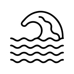ocean wave icon, ocean wave line art - simple line art of ocean wave, perfect for ocean wave logos and icons