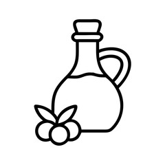 olive oil bottle icon, olive oil bottle line art - simple line art of olive oil bottle, perfect for olive oil bottle logos and icons