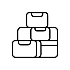 packing cubes icon, packing cubes line art - simple line art of packing cubes, perfect for packing cubes logos and icons