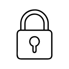 padlock icon, padlock line art - simple line art of padlock, perfect for padlock logos and icons
