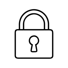 padlock icon, padlock line art - simple line art of padlock, perfect for padlock logos and icons