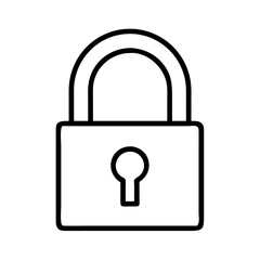 padlock icon, padlock line art - simple line art of padlock, perfect for padlock logos and icons