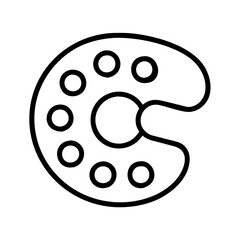 paint palette icon, paint palette line art - simple line art of paint palette, perfect for paint palette logos and icons