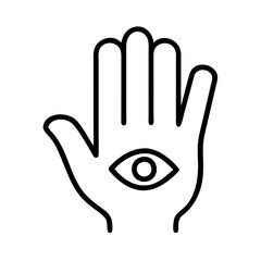 Obraz premium palm reading hand icon, palm reading hand line art - simple line art of palm reading hand, perfect for palm reading hand logos and icons
