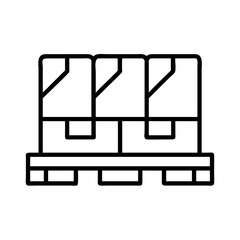 pallet icon, pallet line art - simple line art of pallet, perfect for pallet logos and icons