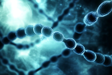 : An abstract digital background image featuring molecular structures, geometric shapes, and modern data connections, symbolizing the fusion of healthcare and technology, innovation, and modernity.