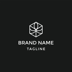 flower design logo in a square