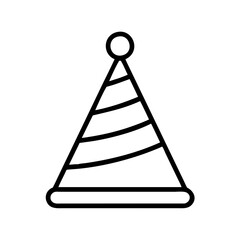 party hat icon, party hat line art - simple line art of party hat, perfect for party hat logos and icons