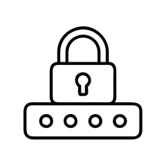 password icon, password line art - simple line art of password, perfect for password logos and icons