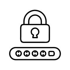 password icon, password line art - simple line art of password, perfect for password logos and icons