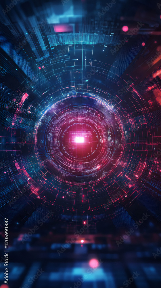 Leinwandbilder digital network sphere glowing with interconnected pathways, representing technological connectivity
