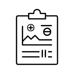 patient chart icon, patient chart line art - simple line art of patient chart, perfect for patient chart logos and icons