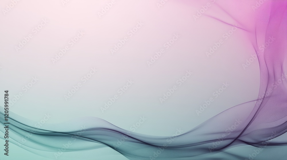 Poster a wavy abstract design features soft gradients transitioning from lavender to mint green. the gentle