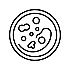 petri dish icon, petri dish line art - simple line art of petri dish, perfect for petri dish logos and icons