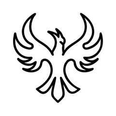 phoenix icon, phoenix line art - simple line art of phoenix, perfect for phoenix logos and icons
