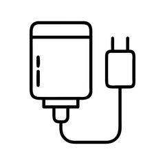 phone charger icon, phone charger line art - simple line art of phone charger, perfect for phone charger logos and icons
