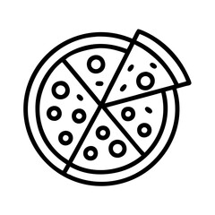 pizza icon, pizza line art - simple line art of pizza, perfect for pizza logos and icons