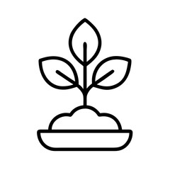plant growing icon, plant growing line art - simple line art of plant growing, perfect for plant growing logos and icons