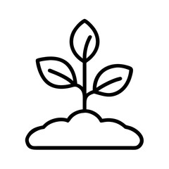 plant growing icon, plant growing line art - simple line art of plant growing, perfect for plant growing logos and icons