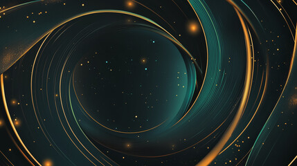 Obraz premium Abstract black background with Colorful circle lines. Digital future technology . Abstract business connection of lines from nodes innovation of communication in the network.