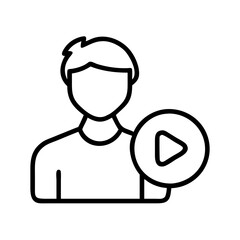 player icon, player line art - simple line art of player, perfect for player logos and icons