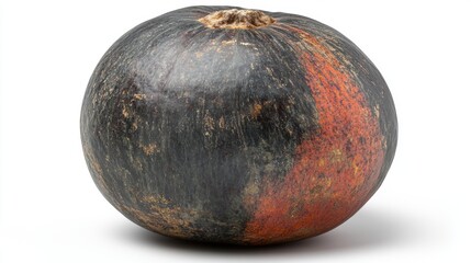 Fototapeta premium Unique Round Vegetable with Dark Skin and Bright Orange Patch