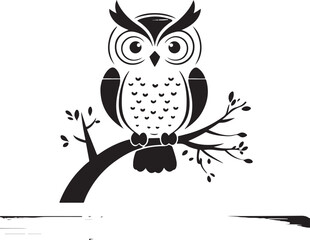 owl silhouette, owl vector image.