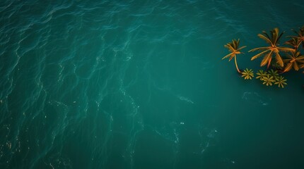 Underwater waves and ripples in clear blue sea water