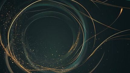 Abstract black background with Colorful circle lines. Digital future technology . Abstract business connection of lines from nodes innovation of communication in the network.