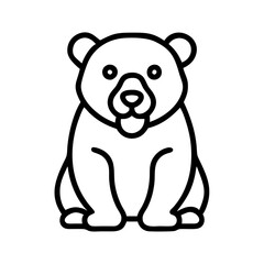 polar bear icon, polar bear line art - simple line art of polar bear, perfect for polar bear logos and icons