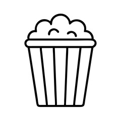 popcorn bucket icon, popcorn bucket line art - simple line art of popcorn bucket, perfect for popcorn bucket logos and icons