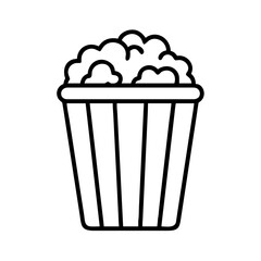 popcorn bucket icon, popcorn bucket line art - simple line art of popcorn bucket, perfect for popcorn bucket logos and icons