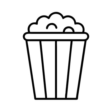 recommend clip art: popcorn bucket icon, popcorn bucket line art - simple line art of popcorn bucket, perfect for popcorn bucket logos and icons