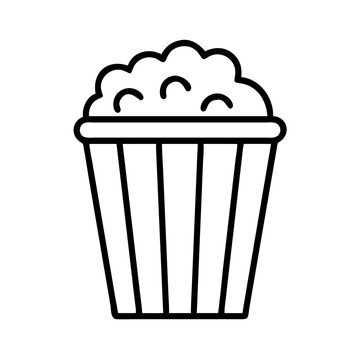 recommend clip art: popcorn bucket icon, popcorn bucket line art - simple line art of popcorn bucket, perfect for popcorn bucket logos and icons
