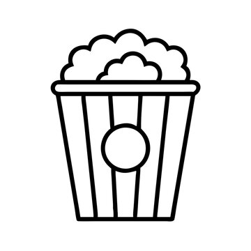 recommend clip art: popcorn bucket icon, popcorn bucket line art - simple line art of popcorn bucket, perfect for popcorn bucket logos and icons