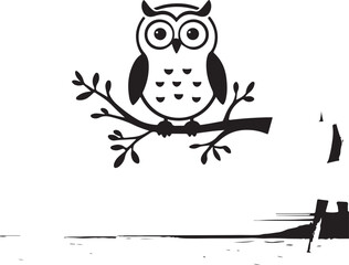 owl silhouette, owl vector image.