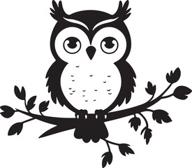 owl silhouette, owl vector image.