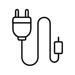 power cord icon, power cord line art - simple line art of power cord, perfect for power cord logos and icons